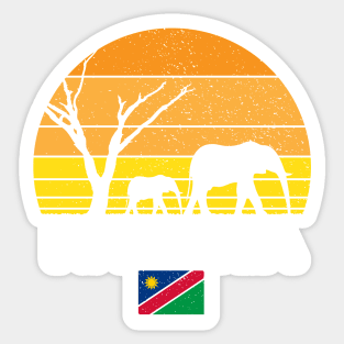 Namibia Elephant Safari Sunset Sticker